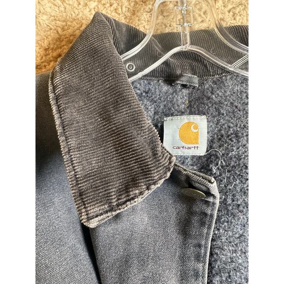 90s Vtg Carhartt C02 Blanket Lined Chore Coat Duck Canvas Workwear USA No Sz Tag - Picture 5 of 16